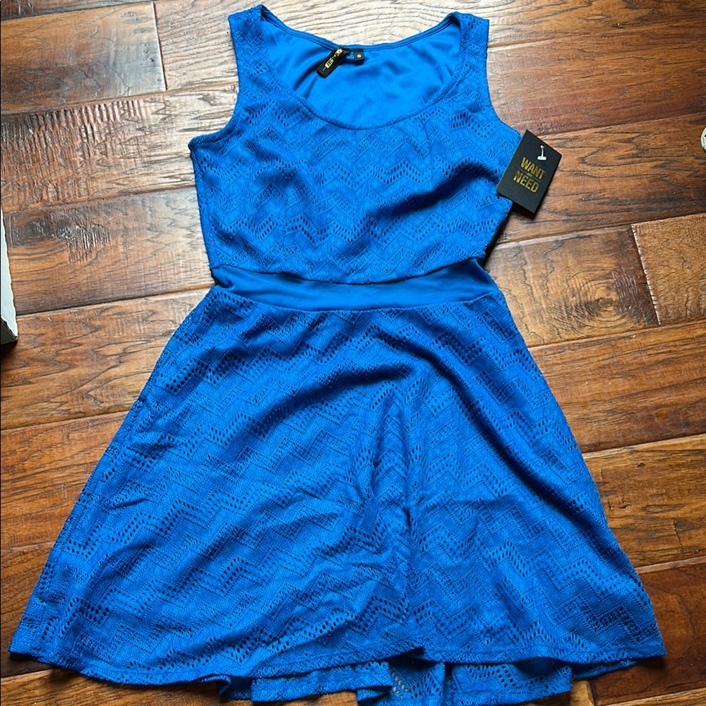 Blue Lace Mini Dress